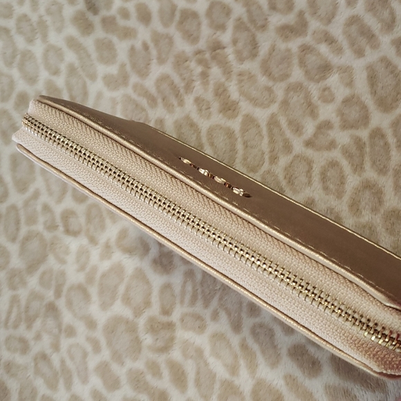 Bebe Brooklyn Zip Studded Gold Wallet - Picture 4 of 9
